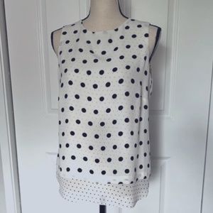 Rose & Olive White and Black Sleeveless Top, Size S